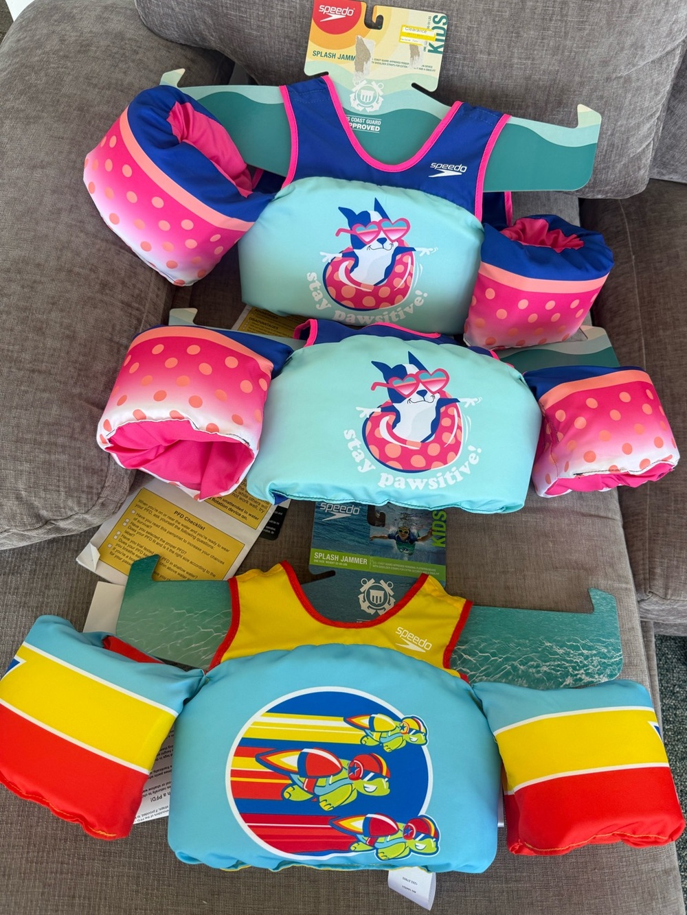 Speedo Kids Swim Trunks & Float Set in Aqua, Pink, Yellow, Red, Blue